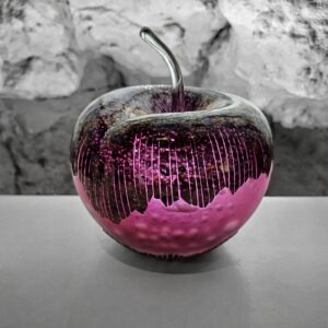 Pomme en verre multicouche, sculptée à froid par sablage
